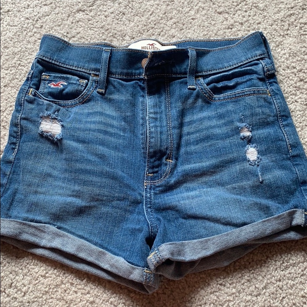 High Waisted Shorts with Rips